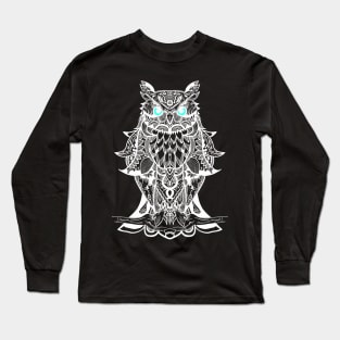 Best T-shirt is great for owl fans, White Mandala Owl art T-shirt Long Sleeve T-Shirt